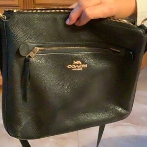 Coach Black Crossbody Bag with Pebbled Leather
